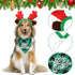 SATINIOR 4 Pcs Adjustable 3D Christmas Dog Santa Hat - Classic Buffalo Plaid Scarf, Reindeer Antlers Headband for Pets