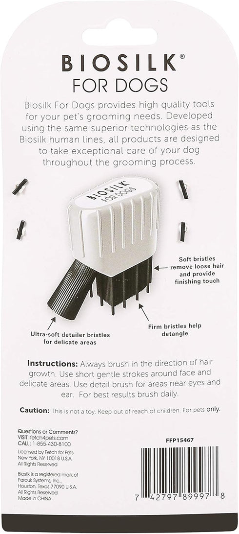 BioSilk for Dogs Facial Brush, Silk Therapy Grooming Brush for Delicate Areas on Dog Faces, Detangles and Grooms
