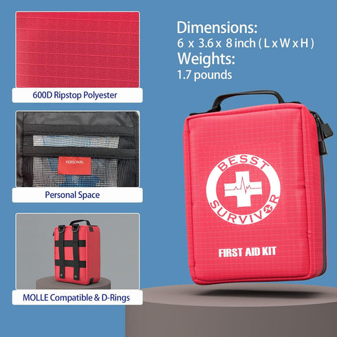 Upgrade First Aid Kit - Premium Molle System Trauma Kits for Car, Home, Hiking, Camping, Outdoor Emergencies