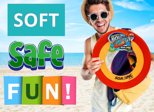 16" (3 Ball.5138-3p JA-RU Soft Giant Frisbee Throwing Disc Unit Assorted) Soaring Flyer Splash Fun Aqua Flyer
