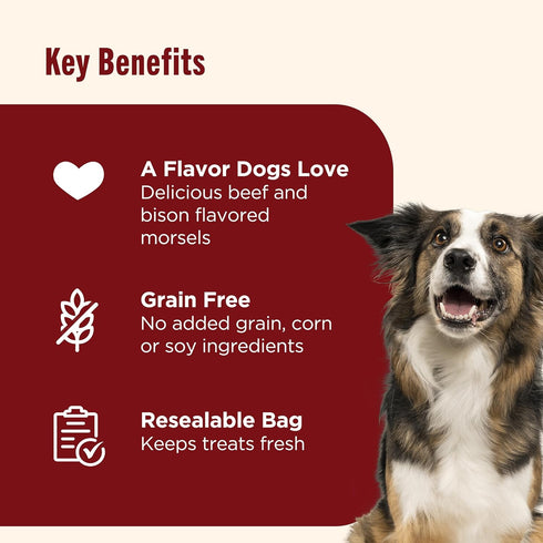 5 oz. Pack 5 Nutrish Burger Bites Beef Recipe with Bison Premium Dog Treats, Pouch, of (Rachael Ray)