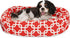 24 Inch Red Links Sherpa Bagel Dog Bed