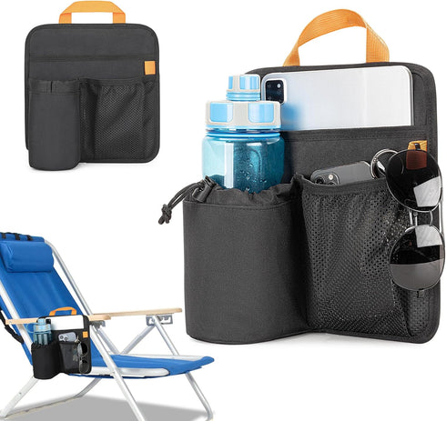 GRAOSO Beach Chair Cup Holder, Chair Side Organizer Easily Attached to Armrest