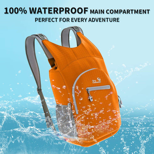 Outlander 100% Waterproof Lightweight Hiking Backpack - Packable Travel Daypack