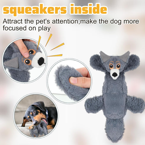 Sratte 10 Pcs Dog Squeaky Toys, Plush Teething Puppy Chew Toys for Small Medium Large Pets, 10 Styles (Delicate Style)