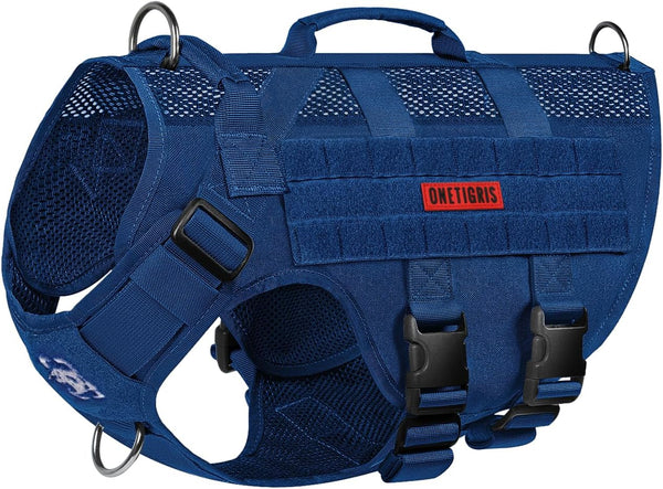 OneTigris No Pull Tactical Dog Harness, Mesh Design Vest for Small Medium Dogs, Breathable Military Molle with Handles