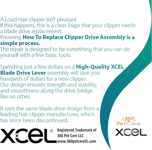 XCEL Drive Assembly Lever Replacement Blade for Pet Clippers, Pack of 4.
