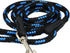 Dogs My Love Dog Rope Leash 4ft Long (XSmall: 4ft Long; 0.25" Diam (6mm), Blue/Black)