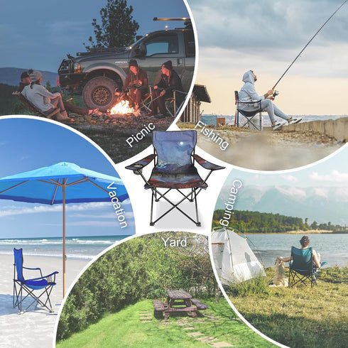 Northroad Camping Chair Portable Camp Chair, Folding Lawn Chair with Cup Holder for Outdoor Camping, Hiking, Travel