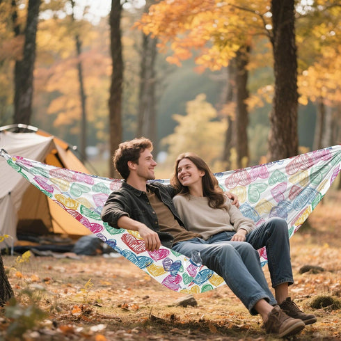 Hammocks 2 500 lbs Hammock Backpacking ALAZA Heart Crayon Drawing Camping Single or Person Portable Parachute Travel