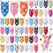 Abbylike 100 Pcs Paw Print Dog Bandanas Bulk Cute Footprint Bandanas for