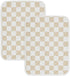 2 Pack Beige Checkered Washable Pee Pads for Dogs, Checkered Reusable Dog