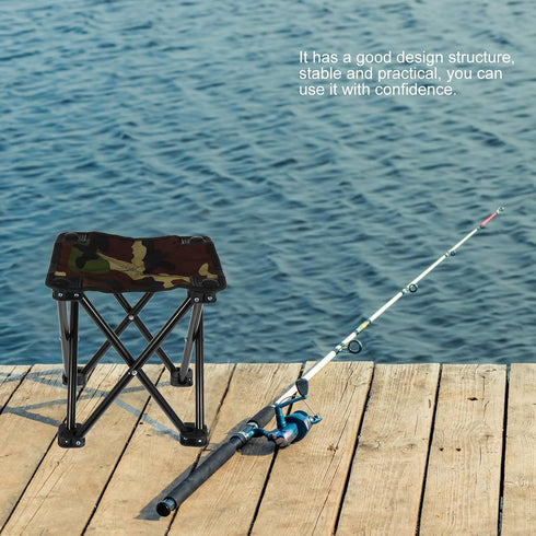 INOOMP Portable Folding Fishing Stool Camp Chair Camouflage Small Foldable Outdoor Seat for Camping Hiking and Fishing
