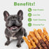 MON2SUN 5 Inch 21.16 oz (40 Count) Dog Treats Double Flavor Chicken & Duck Wrapped Rawhide Sticks, Teeth Cleaning