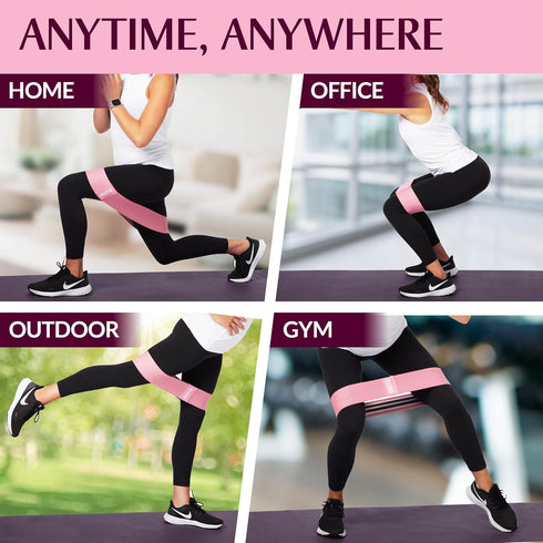 Gymb Premium Resistance Bands for Working Out, Non Slip Cloth Booty Bands for Glutes, Thighs & Legs, 3 Levels