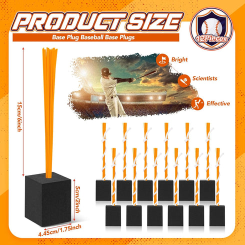 Shappy Base Plug Baseball Base Plugs - Anchor with Wooden Handle for Baseball Field Maintenance