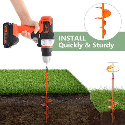 18''/30" Sets, Phopich Long Ground Anchor, Heavy Duty Earth Anchors Ground Anchors Screw in Kit with T-Handle Hex