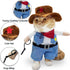 Funny Pet Cat Halloween Costume, Cool West Cowboy Uniform with Hat for Small Dogs & Cats