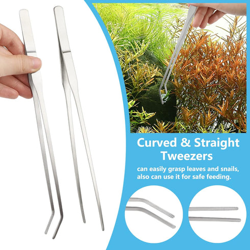 Fish Tank Cleaning Tools, 6 pcs Aquarium Feeder Tools Kit, Algae Scraper for Glass Aquariums