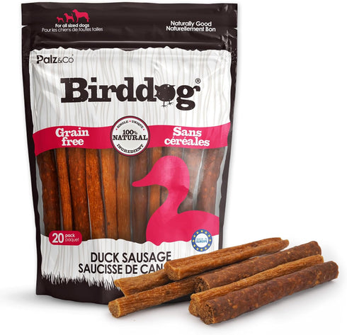 Palz&Co Duck Sausage Dog Treats - 20 Pack of All-Natural Grain-Free Chews