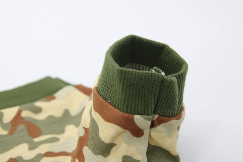 DroolingDog Small Puppy Boy Dog Clothes, Camo Shirts, Camouflage Green Tee Shirts for Small Dogs, Size Small