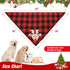 PAWCHIE 2 PCS Christmas Dog Bandanas with Handmade Applique (Santa Claus & Elk), Washable Plaid Scarfs