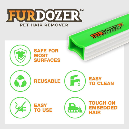 FurDozer X3 PRO Pet Hair Remover & Auto Detailing Tool, Reusable for Carpets, Couches, and Furniture