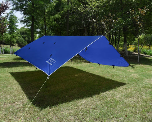 Gold Armour Rainfly Tarp Hammock 12ft x 10ft | Premium Waterproof Ultralight Camping Shelter Canopy, Blue