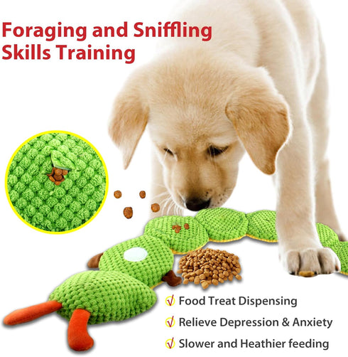Gigwi Interactive Dog Puzzle Toys, Squeaky Treat Dispensing Toys for Small Medium Large Dogs, Plush Puppy Chew