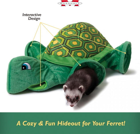 Marshall Pet Products Ferret Turtle Tunnel Toy, Green, Fun Turtle-Shaped Design for Small Pets