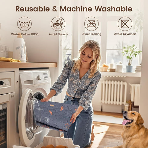 SUJF 2 Pack 35.5"x24" Washable Pee Pads for Dogs, Absorbent Reusable Puppy Pads Dog Training Pads, Waterproof Non-Slip