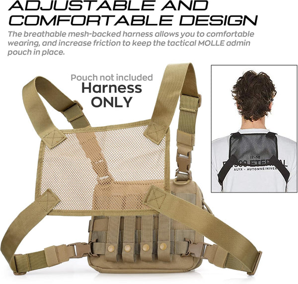 WYNEX Tactical Mag Admin Pouch, Molle Utility Tool Organizer with Triple Stacker Magazine Holder