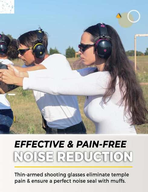 TradeSmart High-Performance Earmuffs for Shooting Range, Shooting Eye Protection Glasses + Firearm Confidence Course