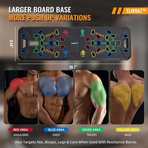 25-in-1, Set 18 Portable Push Up Board Gym Kit Foldable Push Up Station & Exercise Board Workout with Accessories