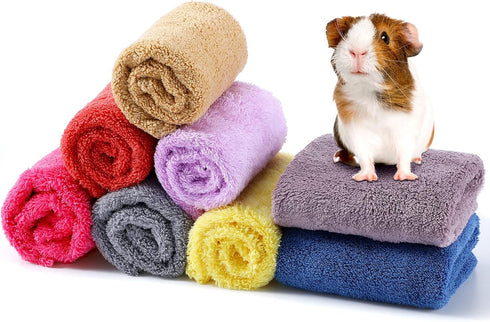 Buryeah 8 Piece Multi Animal Cage Liners Fleece Bedding Mats Warm Towels