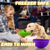 2 Pcs Silicone Dog Lick Bowl: Interactive Slow Feeder Bowls for Oral Health, Anxiety Relief, Green, Purple, Bone