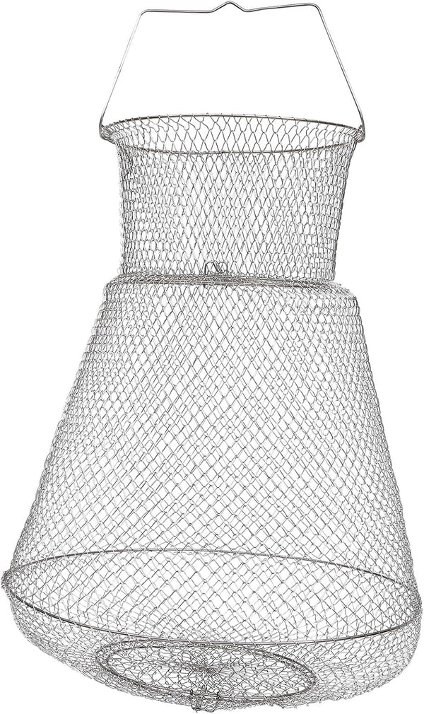 YARNOW Stainless Steel Fish Basket 28 Inch Folding Fishing Net Metal Fishing