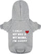 Comfortable Polycotton Dog Hoodie, Soft Lightweight Vest for Small and Large Dogs, 'I Only Love My Bed' Print Grey
