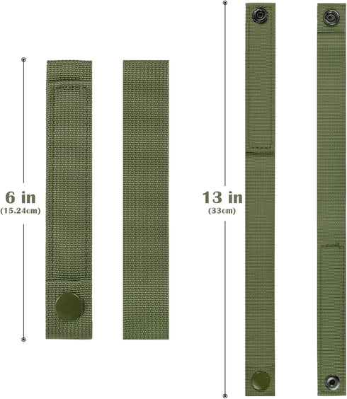FRTKK 4 Pack Molle Straps with Snaps, 6 Inch Tactical Mod Strap Molle Webbing for Military Backpack