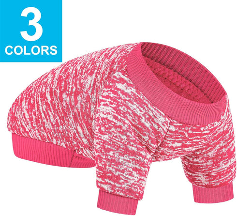 3 Pack Dog Sweater for Small Dogs, Warm Soft Pet Clothes for Winter Christmas (Pink+Purple+HotPink, X-Small)