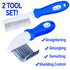 2 In 1 Dematting Razor Comb and 37 Pin Detangling Pet Comb Set for Dogs & Cats, Removes Knots & Tangles
