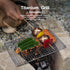 iBasingo Mini Outdoor Titanium Grill Mesh Net, Ultralight Baking Cooling Rack for Camping and Travel