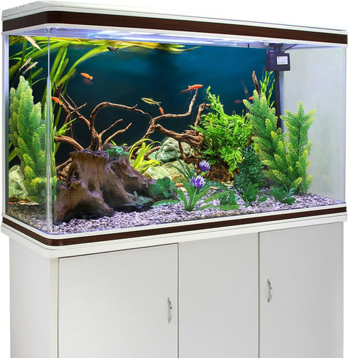 YongFoto 48x24 inch Fish Tank Background, River Bed Waterweeds Moss Lake Aquatic Plant Backdrop for Reptiles
