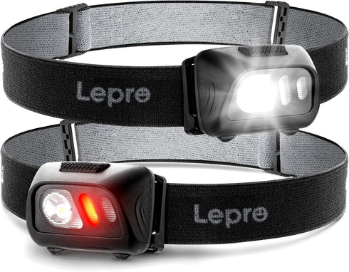 Lepro LED Headlamp Flashlights - 1500Lux Head Lamp with 6 Lighting Modes, IPX4 Waterproof for Camping Hiking
