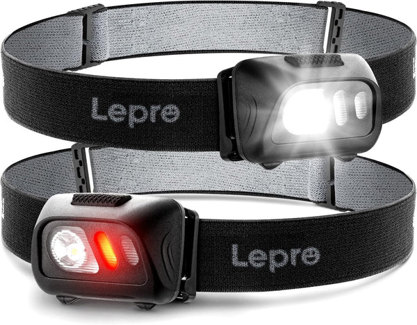 Lepro LED Headlamp Flashlights - 1500Lux Head Lamp with 6 Lighting Modes, IPX4 Waterproof for Camping Hiking