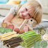 Chinchilla (60PCS) Chew Treat Rabbit Toys for Teeth Health, Natural Bunny Enrichment Toys for Boredom & Stress Relief