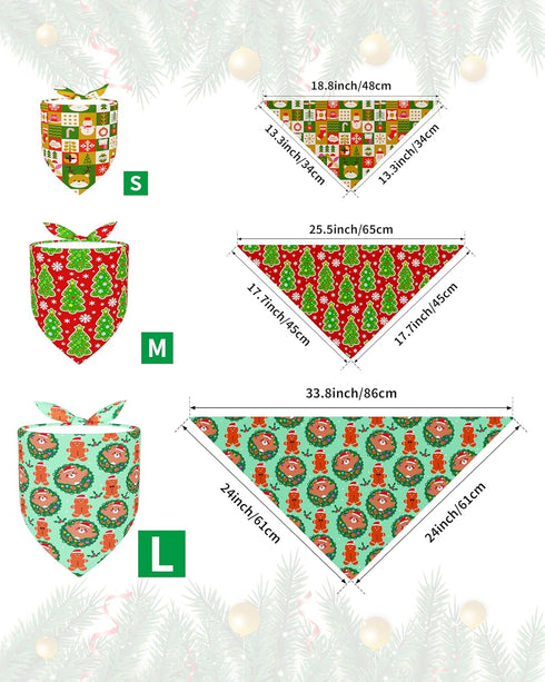 100 Pack Set PET SHOW Christmas Dog Bandanas Bulk for Small Medium Dogs No Stitch Scarves Xmas Triangle Bibs Kerchief