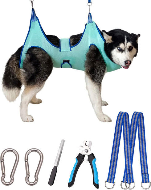 Dog Grooming Hammock 2023 Edition, Hanging Harness Holder for Nail Clipping, XX-Large 65 LB Max