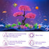 Ameliade Pink Cherry Blossom Tree & Grass Aquarium Decor Set, Artificial Plastic Plants for Goldfish Betta Fish Tank