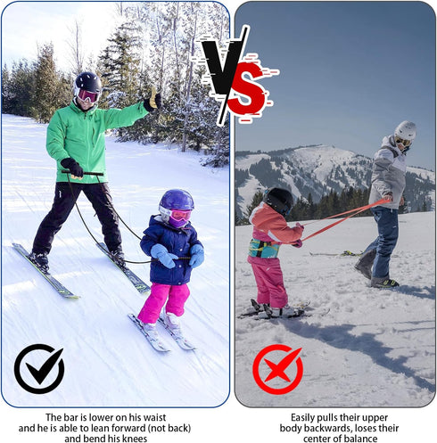 Kids Ski Trainer for Safe Downhill Skiing, Builds Good Form and Confidence, Easy Toddler Ski Trainer
